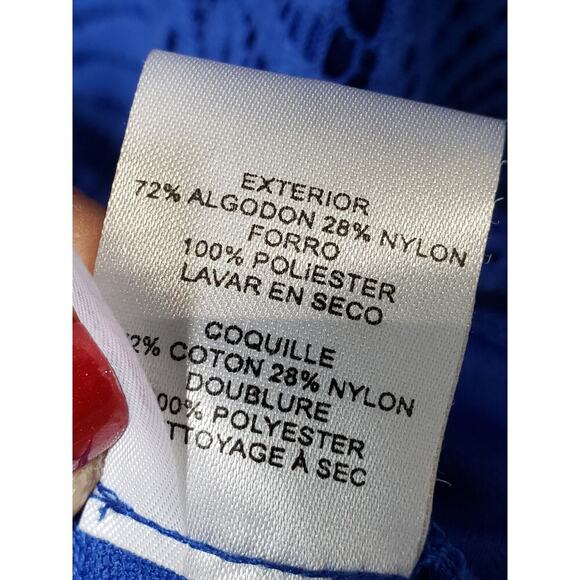 Jessica Howard Shift Dress Women's Size 8 Blue Lined Sleeveless Open Weave Lace - Picture 7 of 12